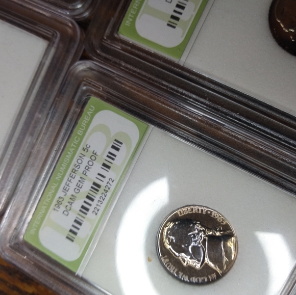 5 gem proof uncirculated nickel coin slab set of  proof nickels. - Picture 3 of 16